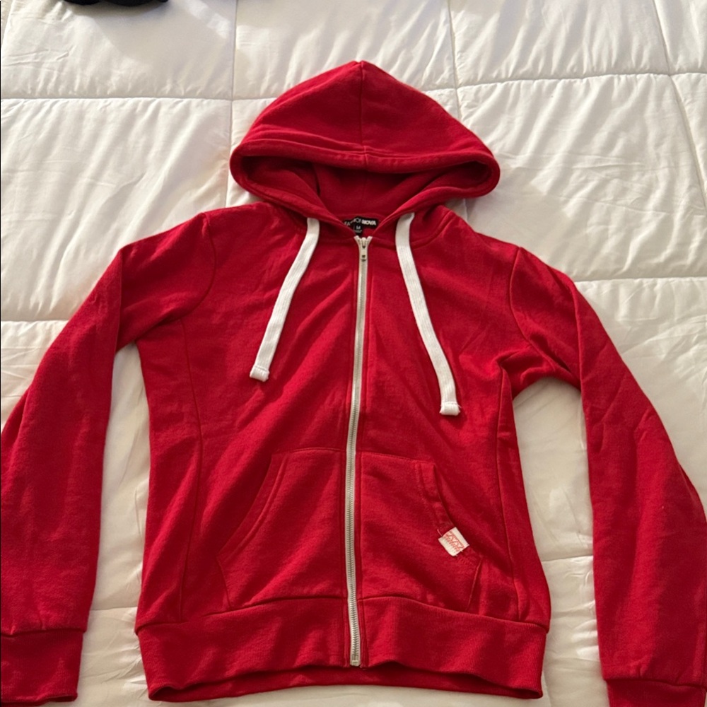 Fashion Nova Red Zip-Up Hoodie